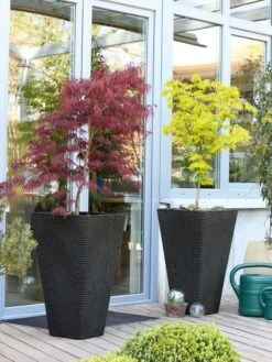 Pflanzkübel Geflecht-Dekor -Gartenserien Laden flechtkuebel eckig hoch bep 1280x1280