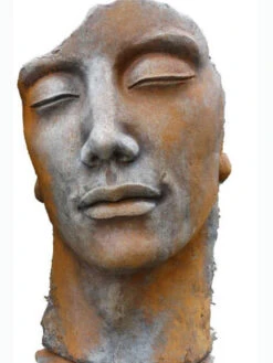 Betonbüste - Gesicht 'Mann' Mit Rosteffekt - Skulptur - XXL-Produkt